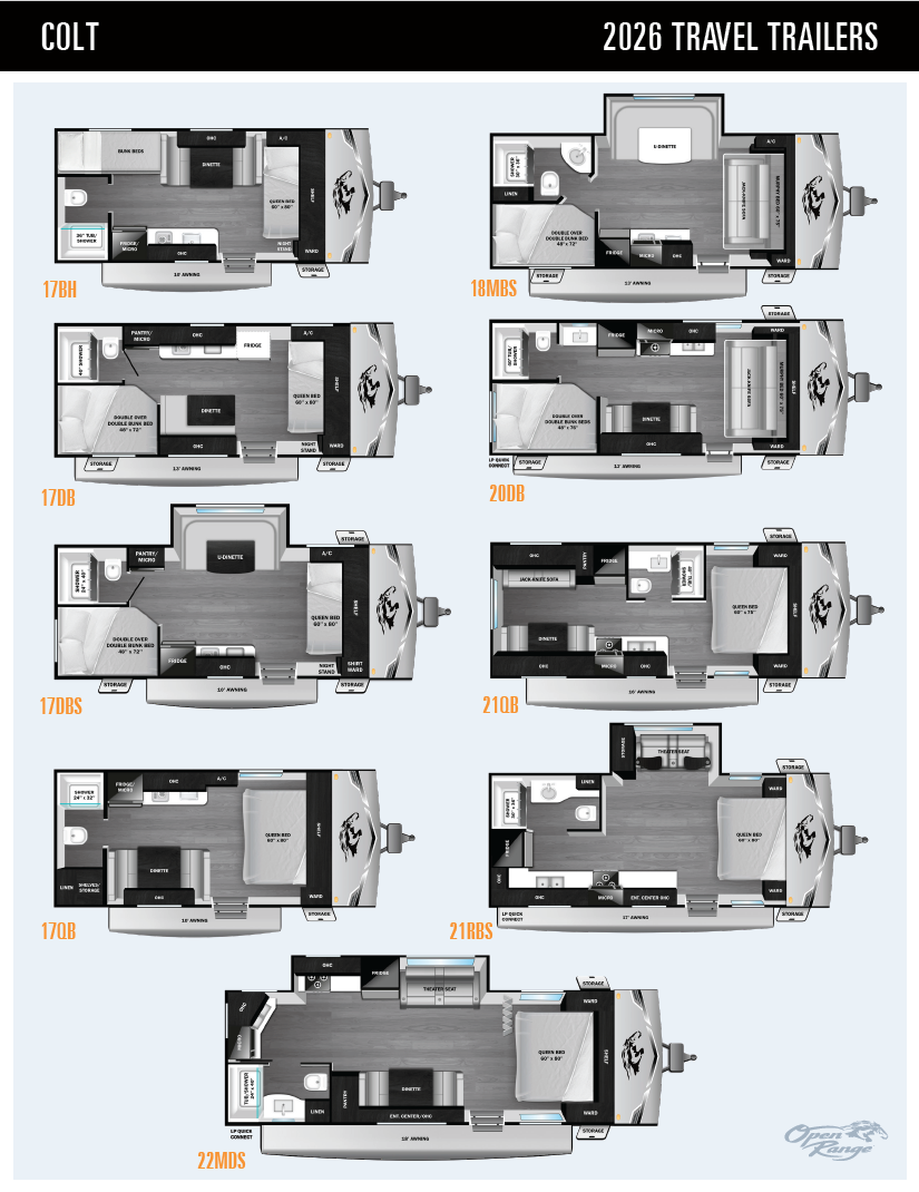 2026 Open Range Colt Travel Trailer